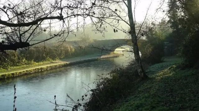 Frozen Stafordshire and Worcester canal