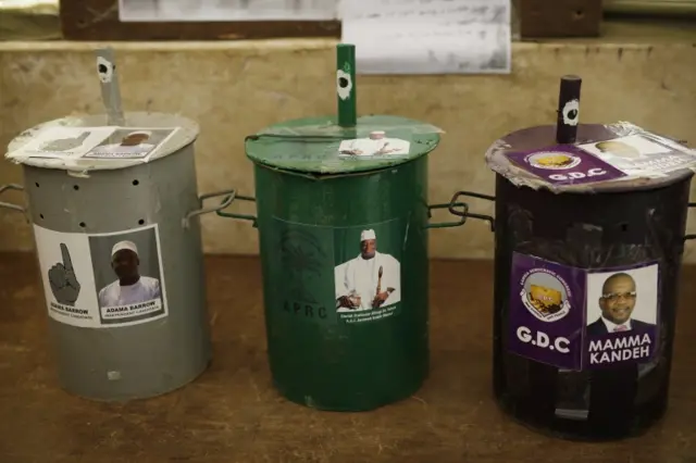 Voting drums in The Gambia