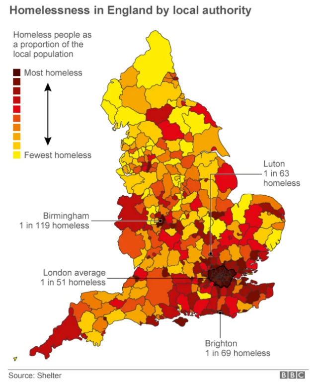 BBC homelessness map