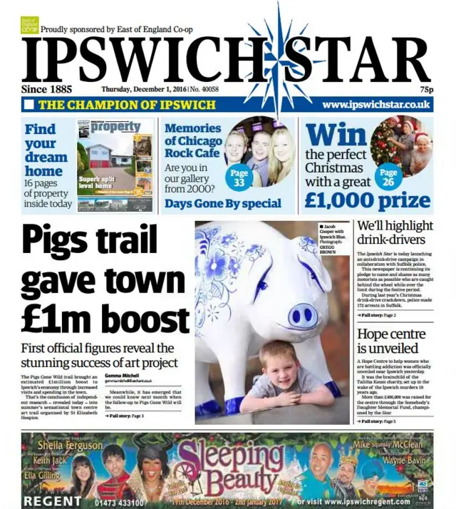 Ipswich Star front page