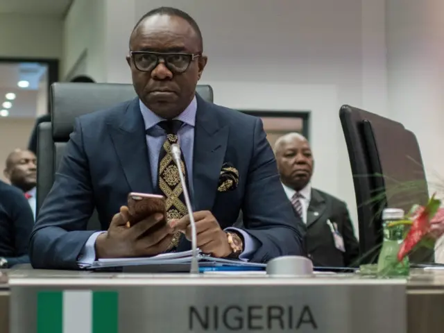 Nigeria's Minister of State for Petroleum Resources Emmanuel Ibe Kachikwu attends the 171st meeting of the Organization of Petroleum Exporting Countries (Opec) in Vienna, Austria, 30 November 2016.