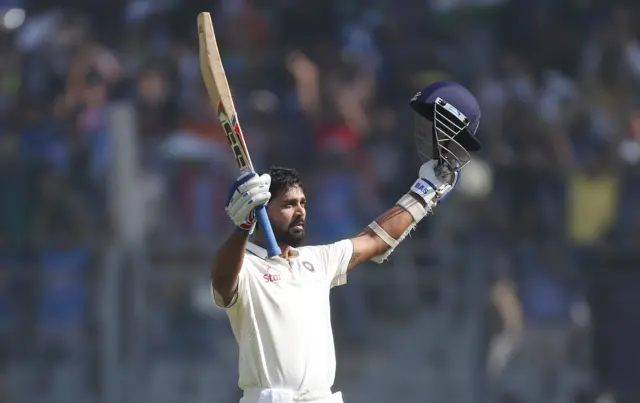 Murali Vijay raises his bat