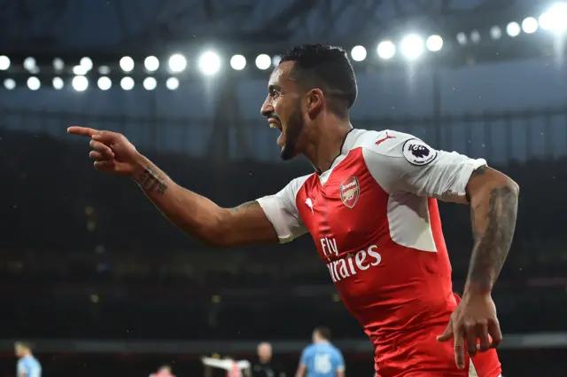 Theo Walcott celebrates