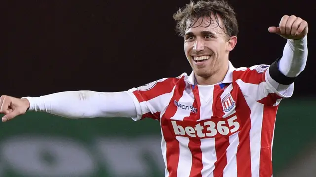 Marc Muniesa celebrates scoring for Stoke v Burnley