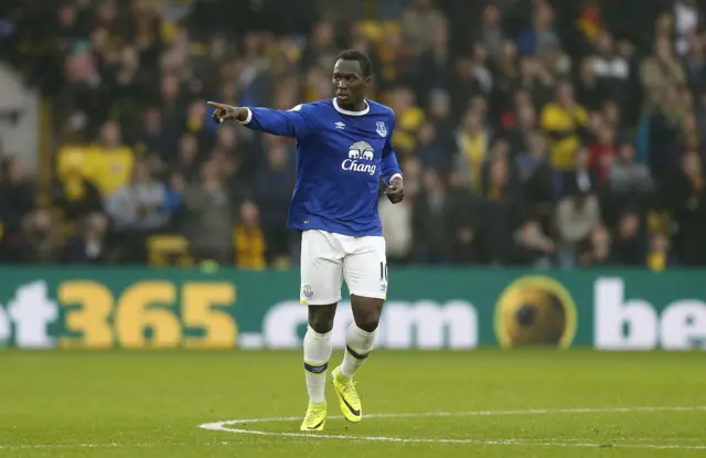 Romelu Lukaku celebrates