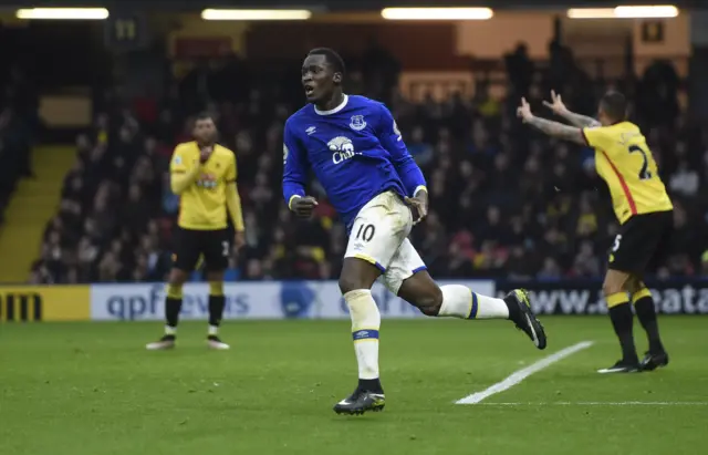 Romelu Lukaku celebrates