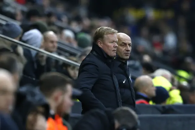 Koeman watches his side during Everton's defeat to Watford