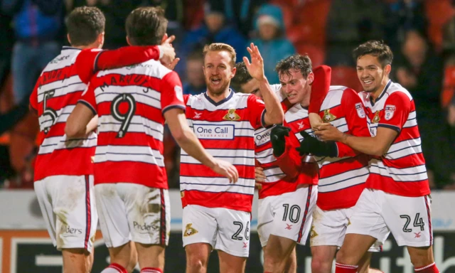 Doncaster celebrate goal