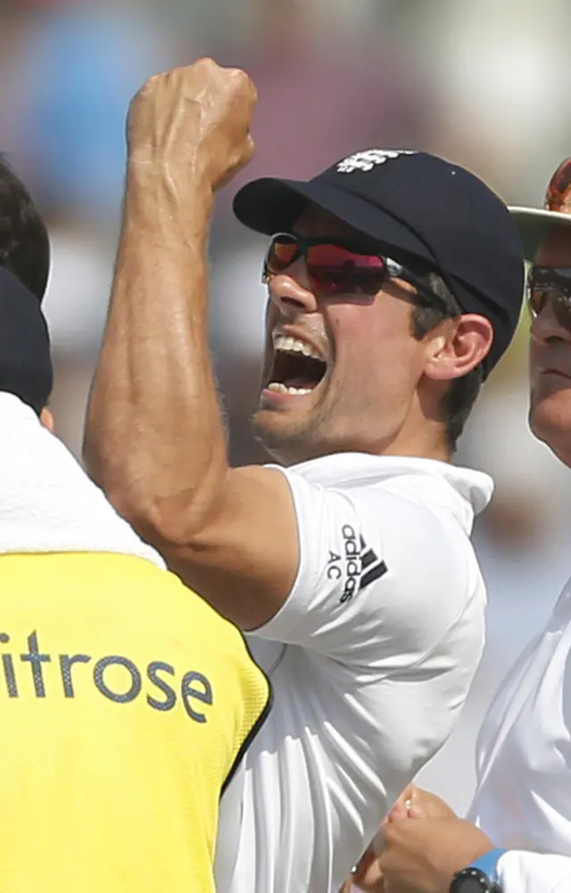 Alastair Cook celebrates