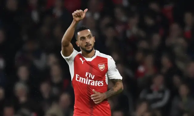 Theo Walcott celebrates