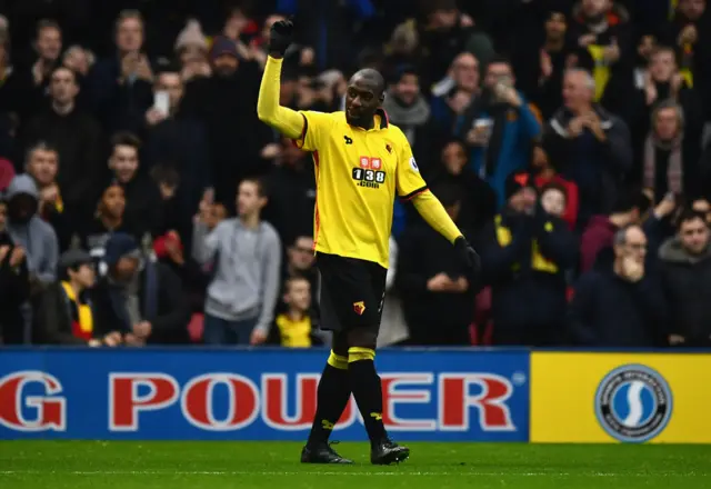 Stefano Okaka celebrates his second goal