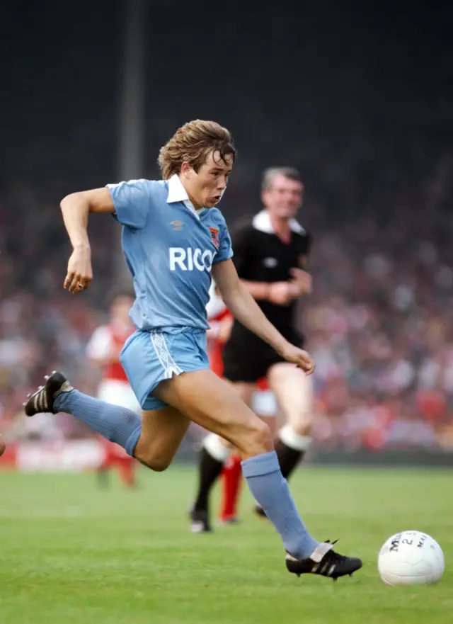 Adrian Heath playing for Stoke v Arsenal, 1981