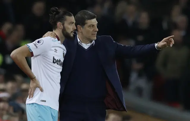 Slaven Bilic and Andy Carroll