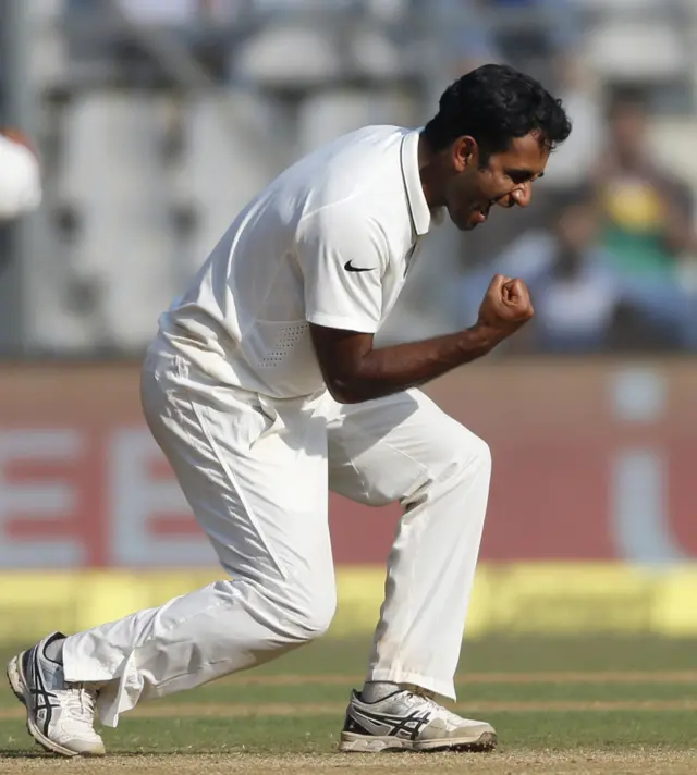 Jayant Yadav celebrates