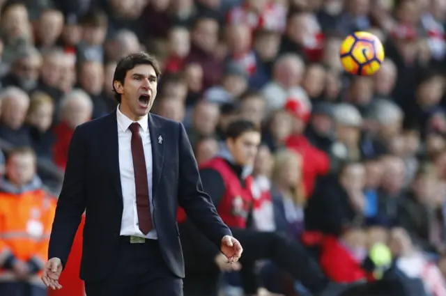 Aitor Karanka gestures on the sideline