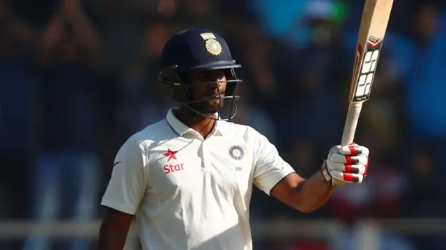 Jayant Yadav celebrates