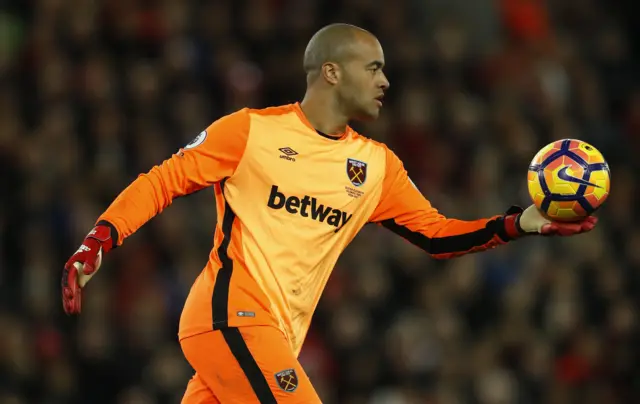 West Ham goalkeeper Darren Randolph