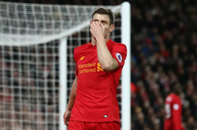 James Milner reacts