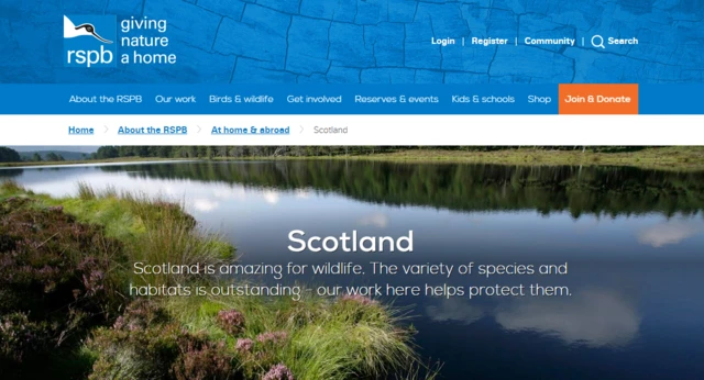 RSPB Scotland website