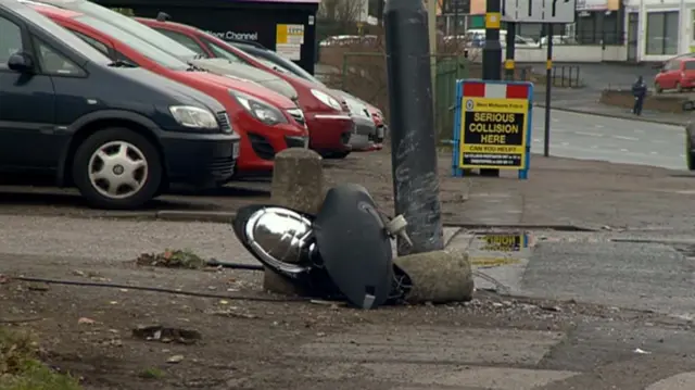 Scene where pedestrian died after being hit by van