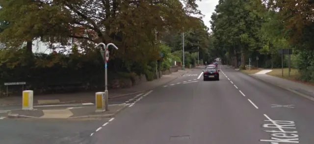 The Newmarket Road, looking northwards, with the Unthank Road junction on the left