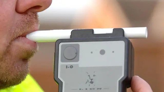Breathalyser in use