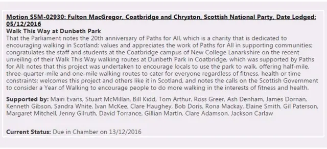 Scottish Parliament motion