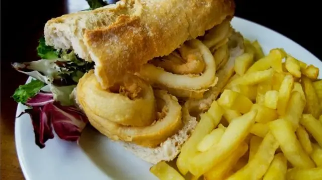 Calamari and chips