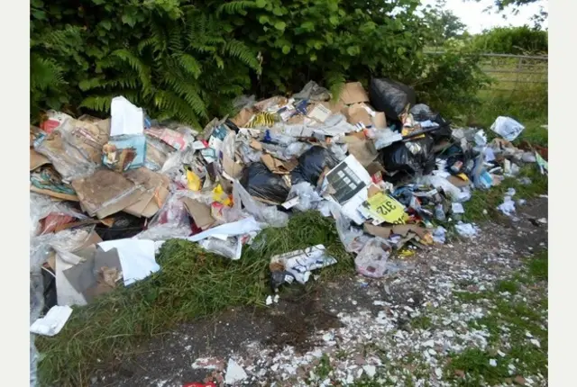 Flytipped rubbish