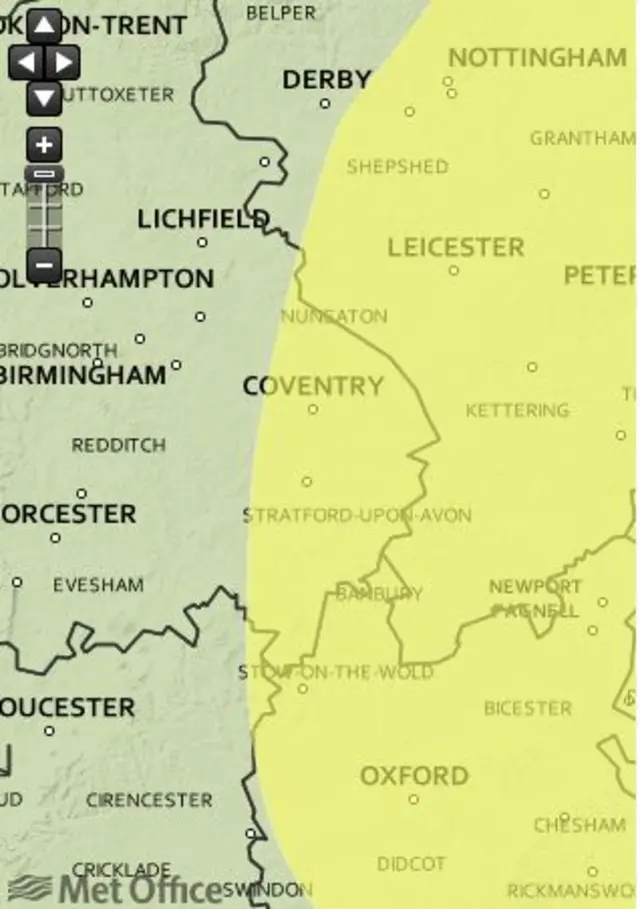 Fog warning map