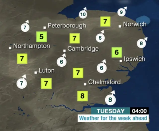 Overnight weather map