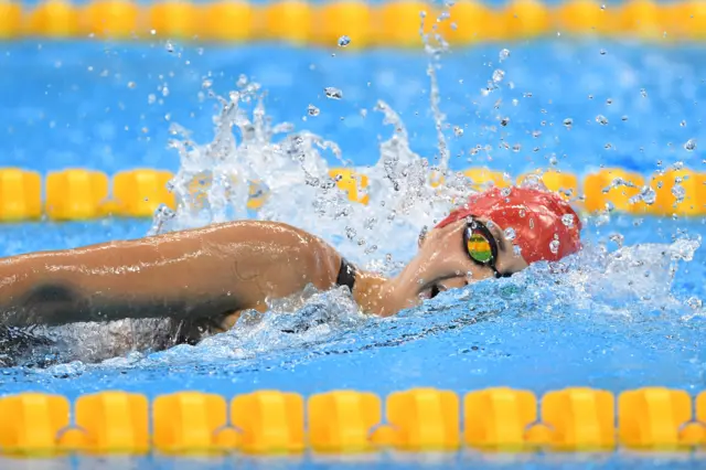 Jessica-Jane Applegate competing in the women's 200m freestyle S14 final during day 4 of the Rio 2016 paralympics