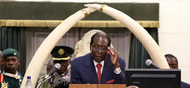 Zimbabwean President Robert Mugabe gives his traditional annual State of The Nation Address to members of parliament in Harare, Zimbabwe, 06 December 2016