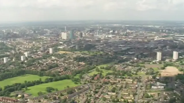 Sky view of Birmingham
