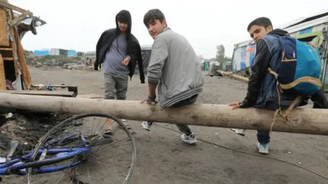 Some of the child migrants at Calais had been sleeping rough, aid workers say