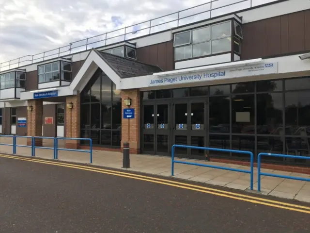 Exterior of the James Paget University Hospital