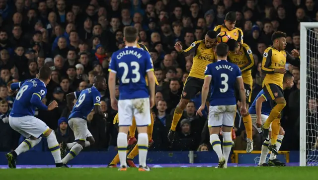 Ross Barkley takes a free-kick