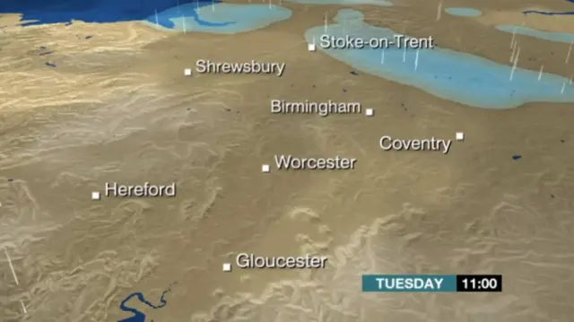 Tuesday's weather forecast