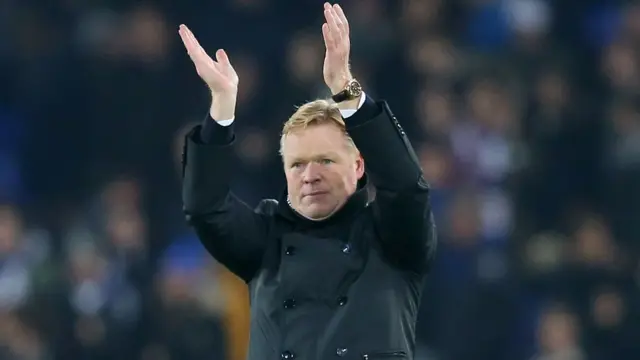 Ronald Koeman applauds the fans