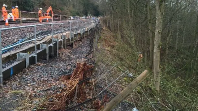 Scene of landslip