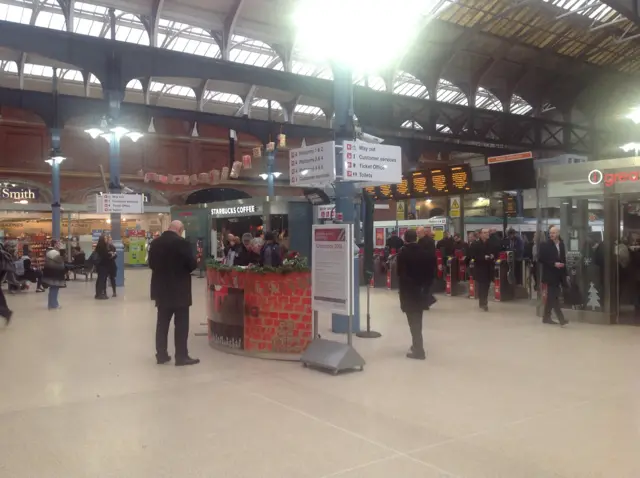 Travellers at Norwich rail station