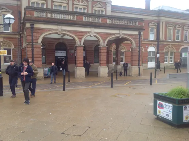 Exterior of Norwich rail station