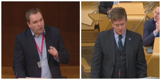 Labour MSP Neil Findlay and Keith Brown