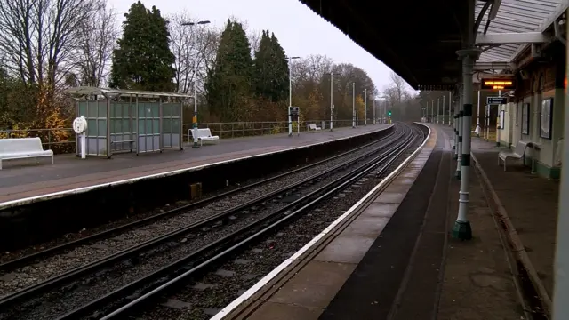 Lingfield station in this morning's rush hour