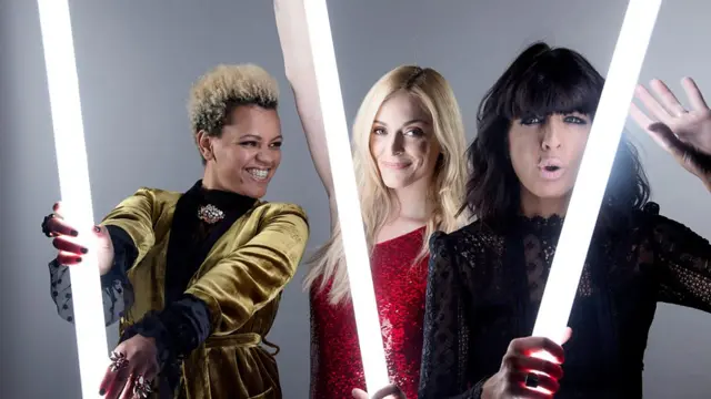BBC Music Award presenters Gemma Cairney, Fearne Cotton, Claudia Winkleman
