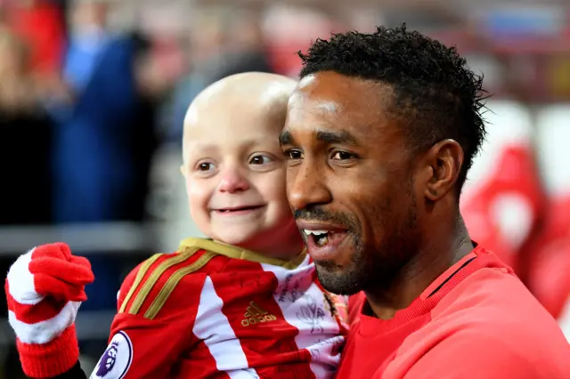 Bradley Lowery and Jermain Defoe