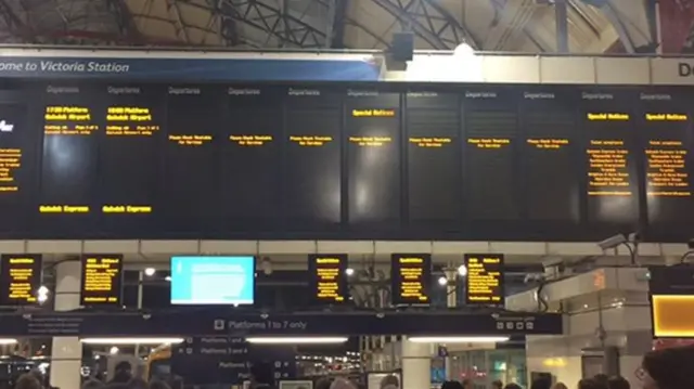 Cancelled train signs