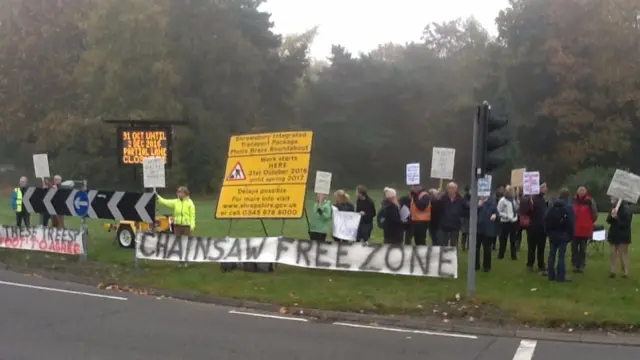 Meole Brace roundabout protest