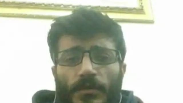 Activist Monther Etaky interviewed by webcam from rebel-held east Aleppo