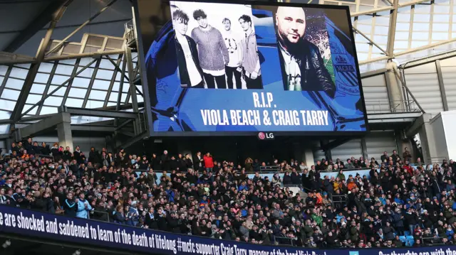 Etihad Stadium tribute to Viola Beach